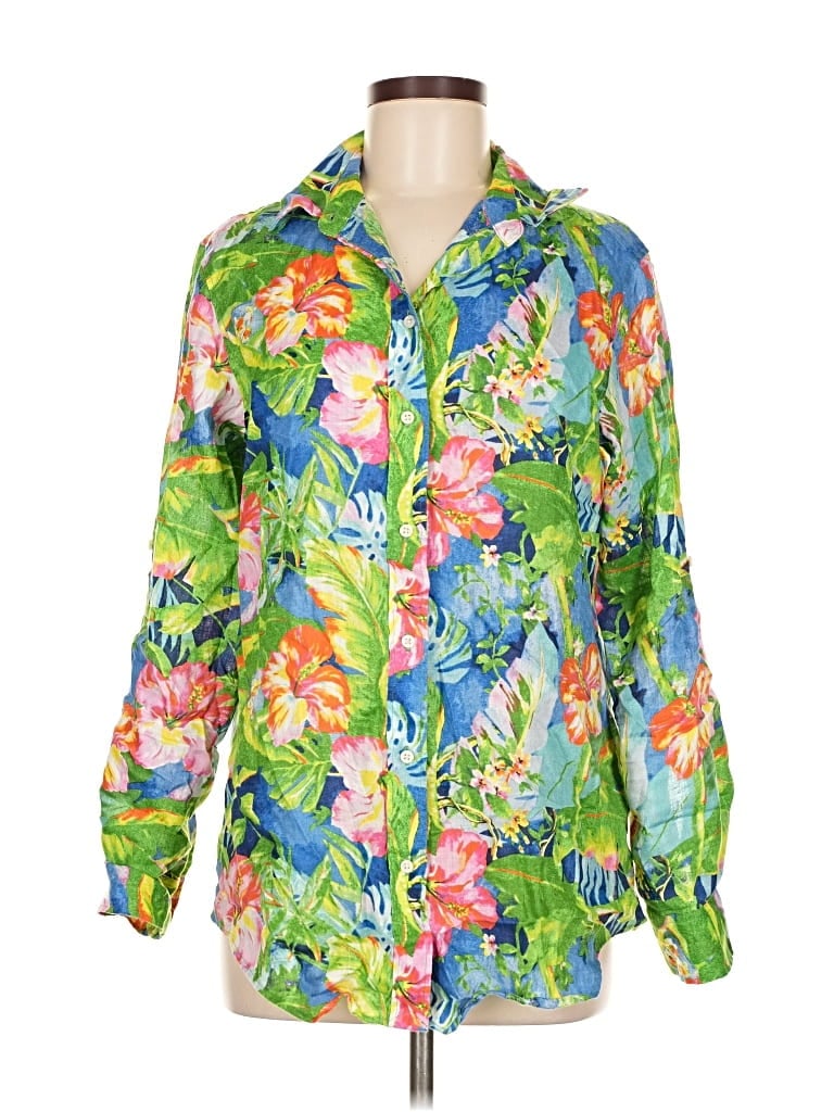 Pre-owned Ralph Lauren Long Sleeve Blouse In Green