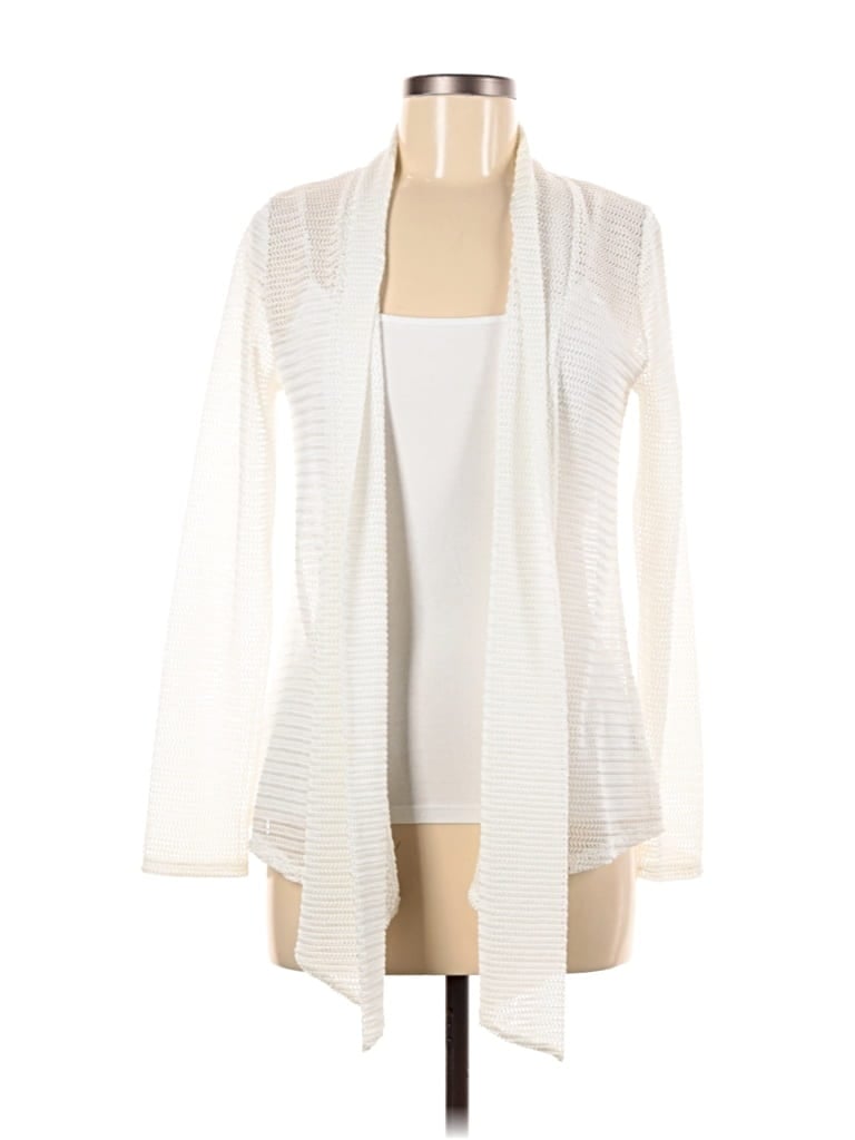 Pre-owned Always Indigo Cardigan Sweater In White