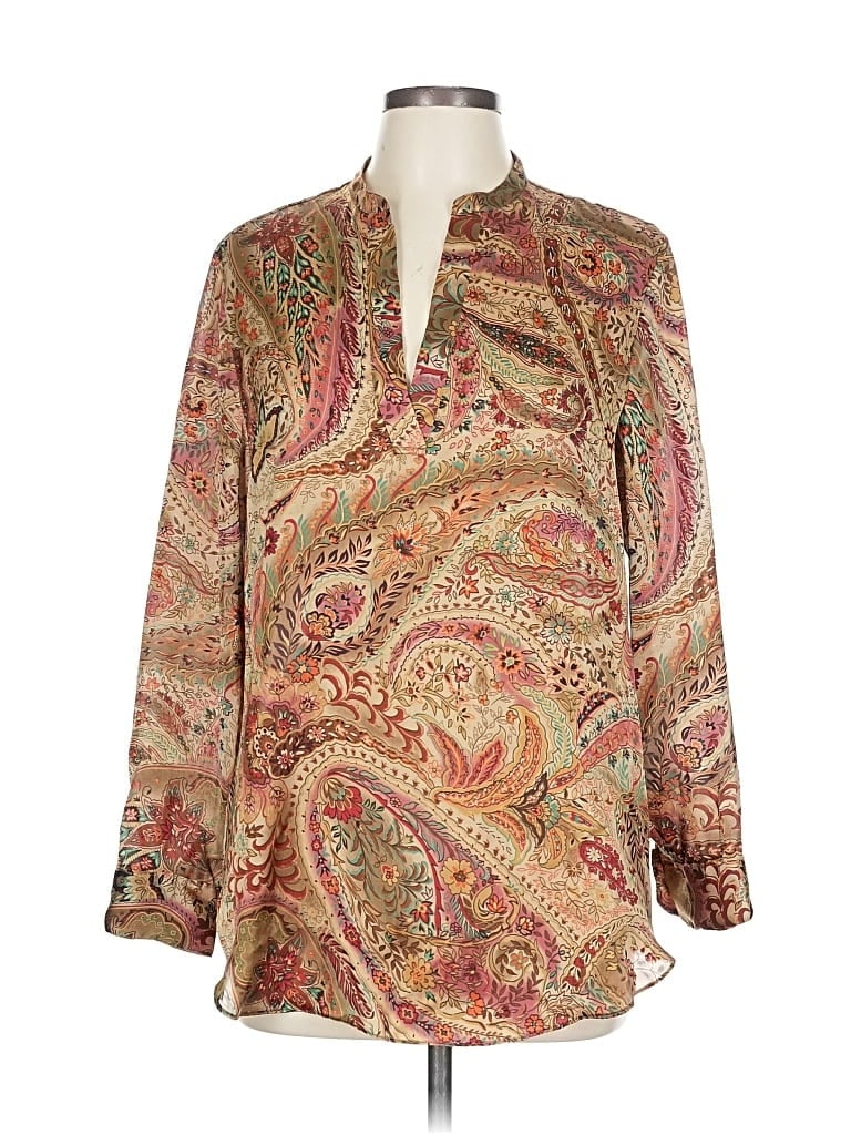 Pre-owned Polo Ralph Lauren Long Sleeve Blouse In Yellow