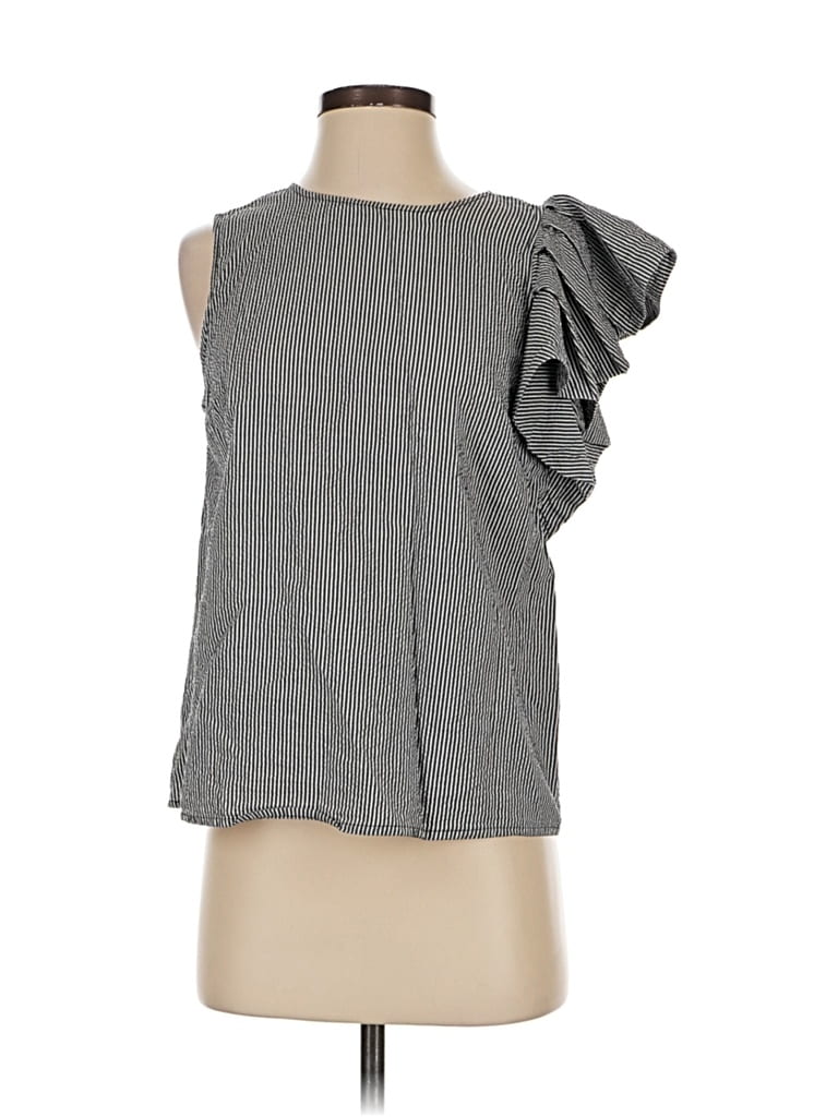 WHO WHAT WEAR Pre-owned Sleeveless Blouse In Gray