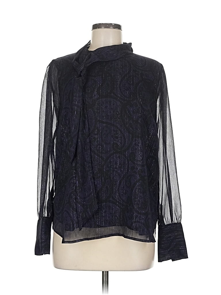 Pre-owned Michael Michael Kors Long Sleeve Blouse In Blue