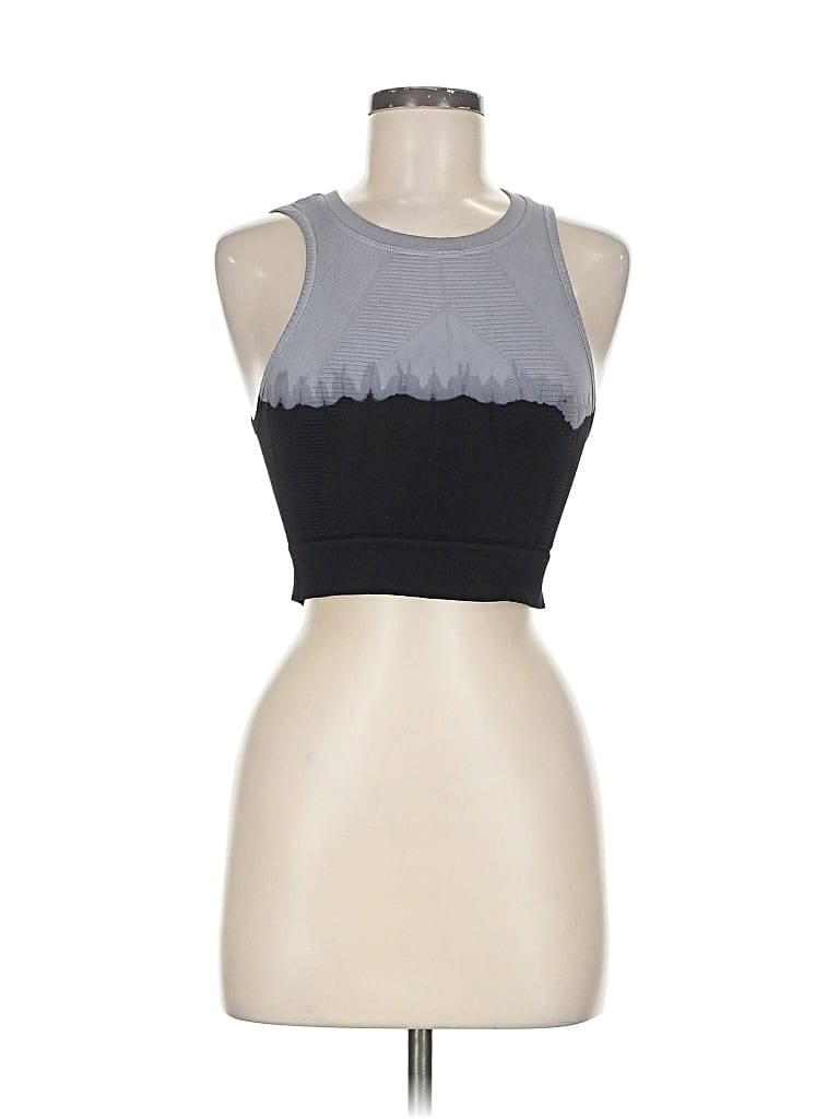 Pre-owned Nux Tank Top Gray Halter Neckline Tops
