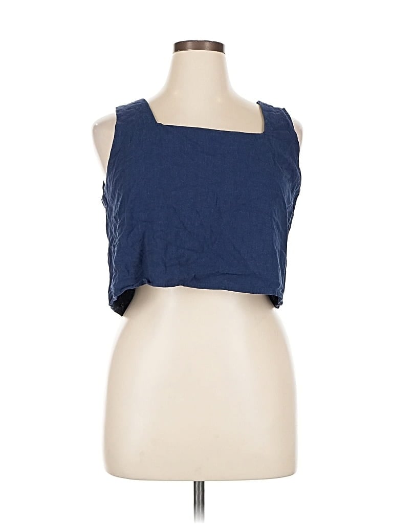 Pre-owned Anrabess Tank Top Blue Strapless Neckline Tops