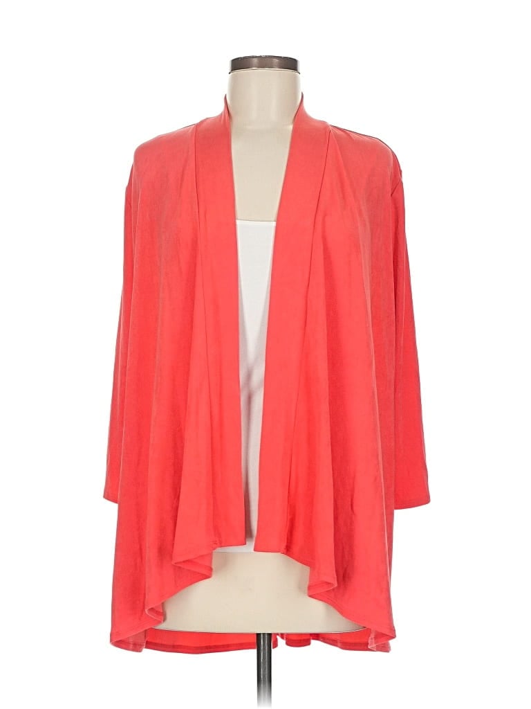 Pre-owned Travelers By Chico's Cardigan Sweater In Orange