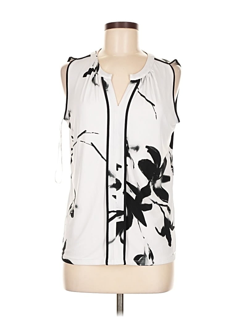 Pre-owned Calvin Klein Sleeveless Blouse In White