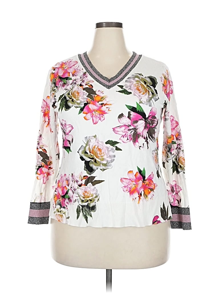 Pre-owned Inc International Concepts Pullover Sweater In White