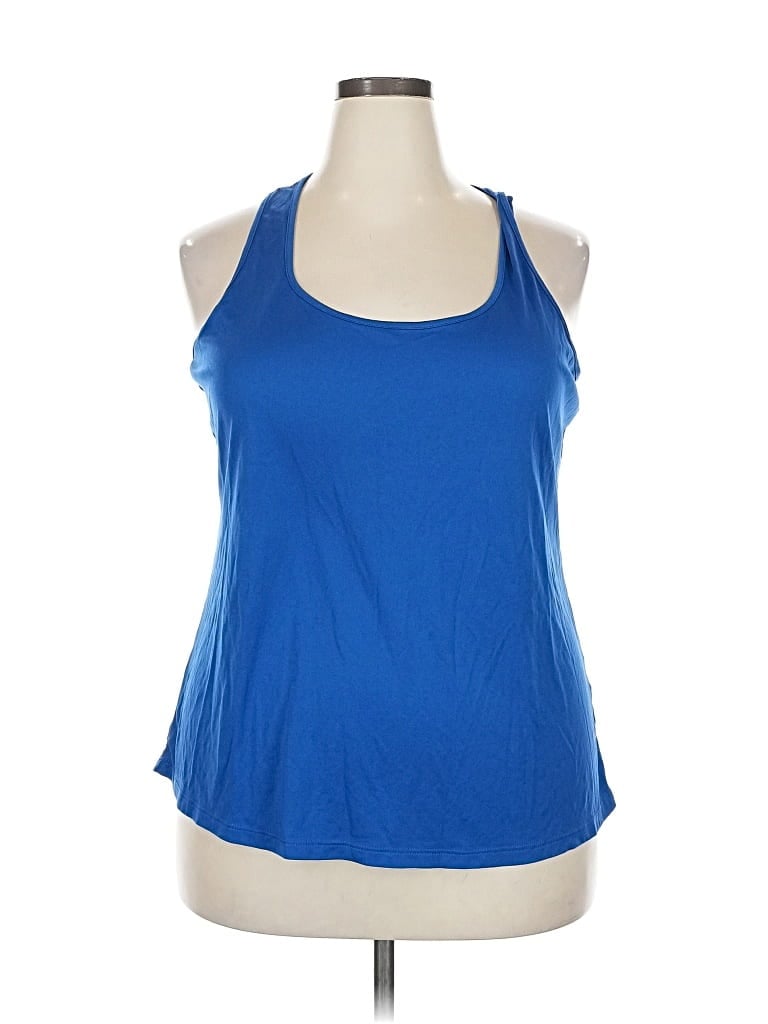 Pre-owned Sport-tek Tank Top Blue Halter Neckline Tops