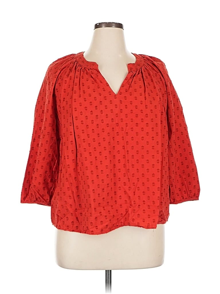 Pre-owned Universal Thread 3/4 Sleeve Blouse In Red