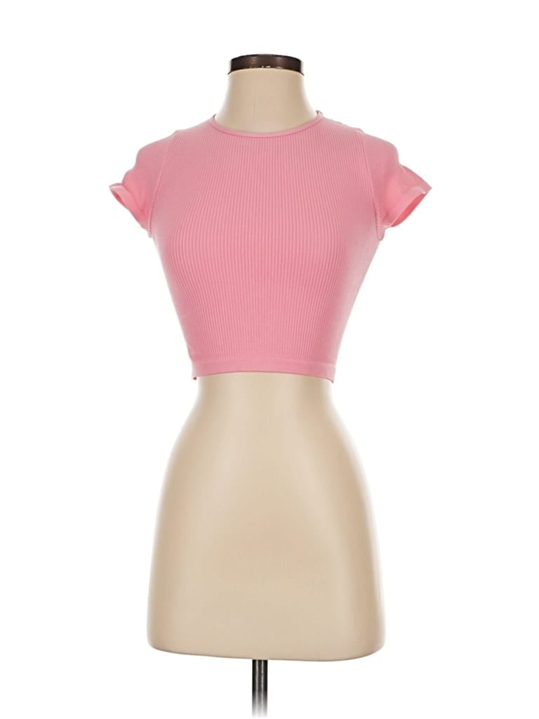 Pre-owned Out From Under Short Sleeve Turtleneck In Pink