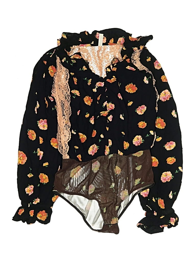 Pre-owned Intimately By Free People Long Sleeve Blouse In Black