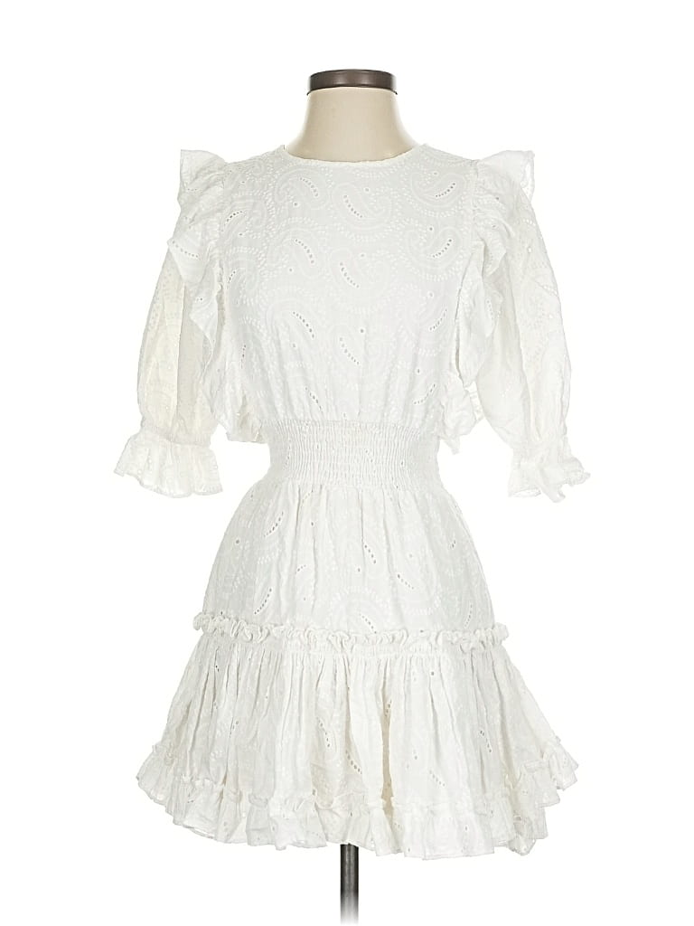Pre-owned Misa Casual Dress In White