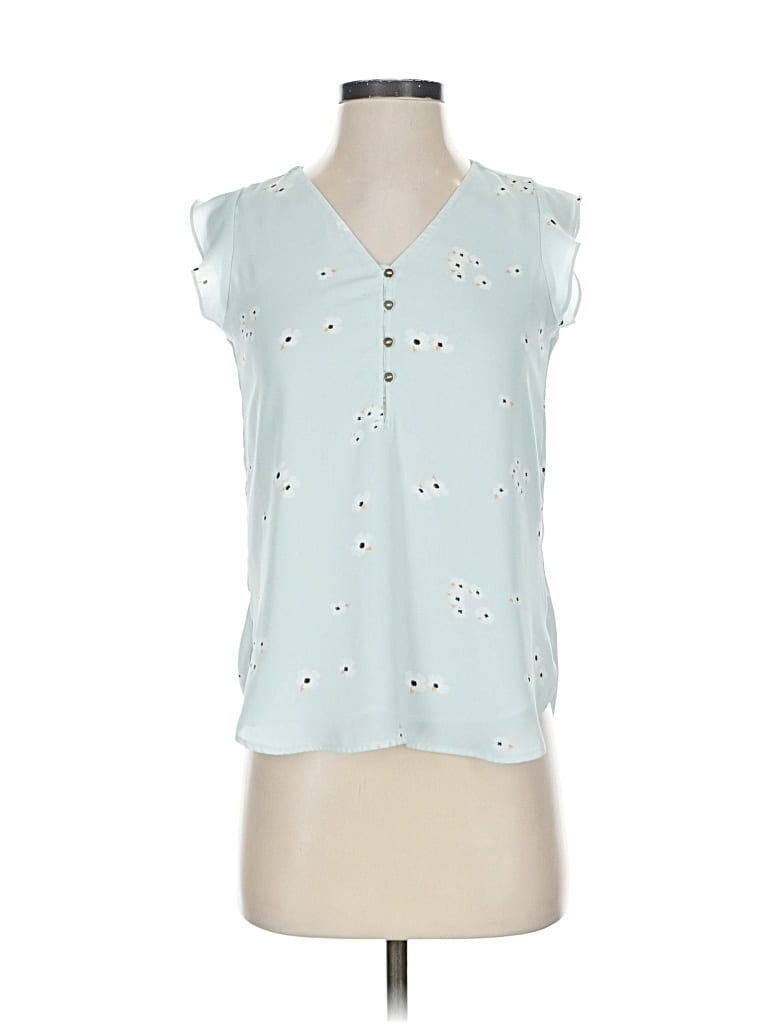 Pre-owned Ann Taylor Loft Sleeveless Blouse In Blue