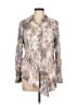Como Vintage 100% Rayon Paisley Silver Long Sleeve Blouse Size L - photo 1