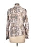 Como Vintage 100% Rayon Paisley Silver Long Sleeve Blouse Size L - photo 2