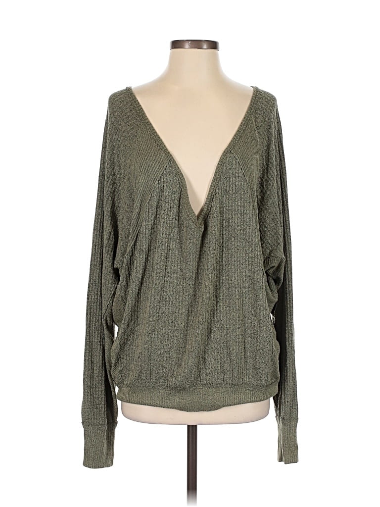 Pre-owned We The Free Pullover Sweater In Green