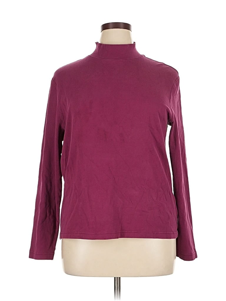 Pre-owned Croft & Barrow Long Sleeve Turtleneck In Burgundy