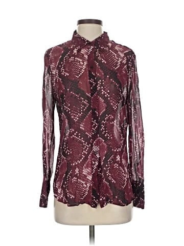 Lavender Brown Long Sleeve Blouse (view 1)