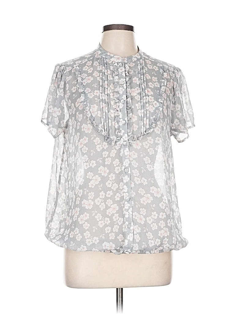 Pre-owned Torrid Short Sleeve Blouse In Silver
