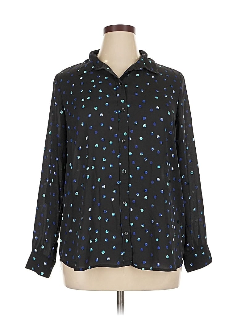 APT. 9 Pre-owned Long Sleeve Blouse In Black
