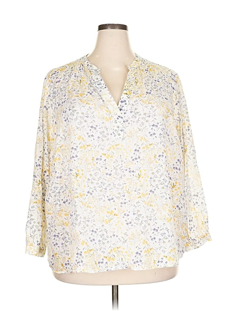 Pre-owned Old Navy 3/4 Sleeve Blouse In White