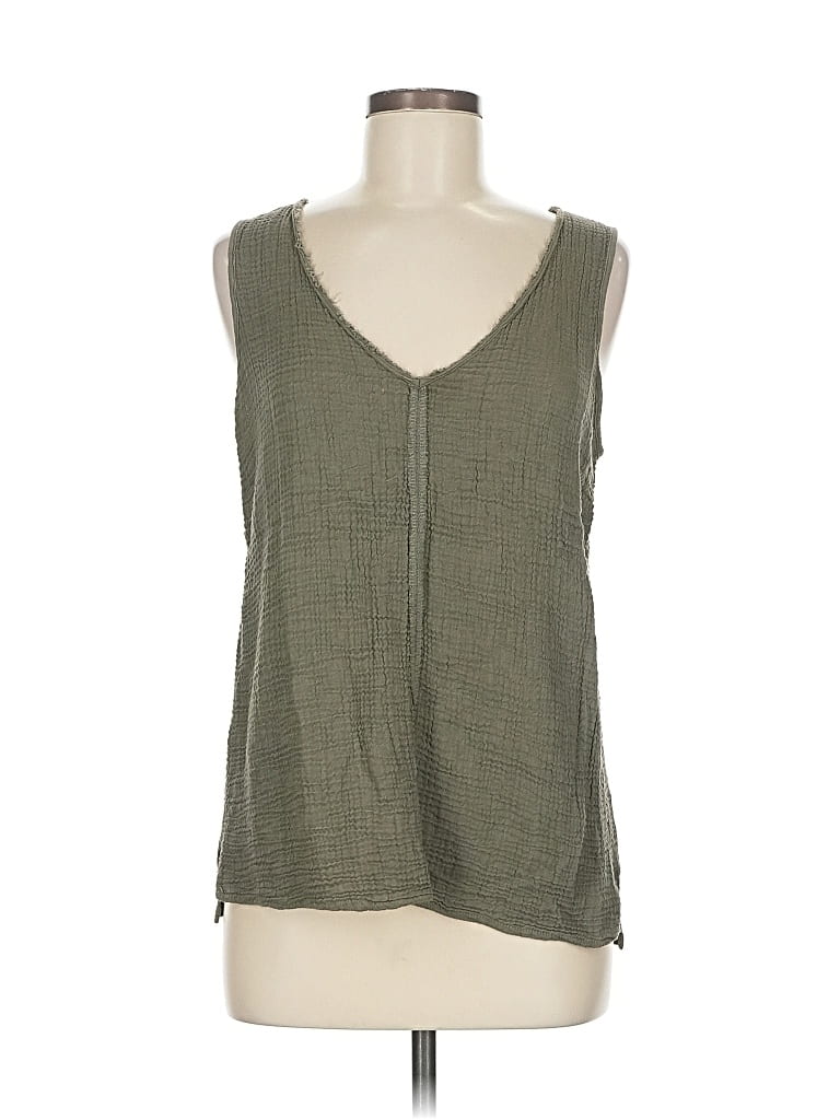 Pre-owned Red Haute Sleeveless Top Green V Neck Tops