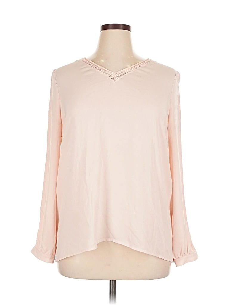 Pre-owned Ann Taylor Loft Long Sleeve Blouse In Pink