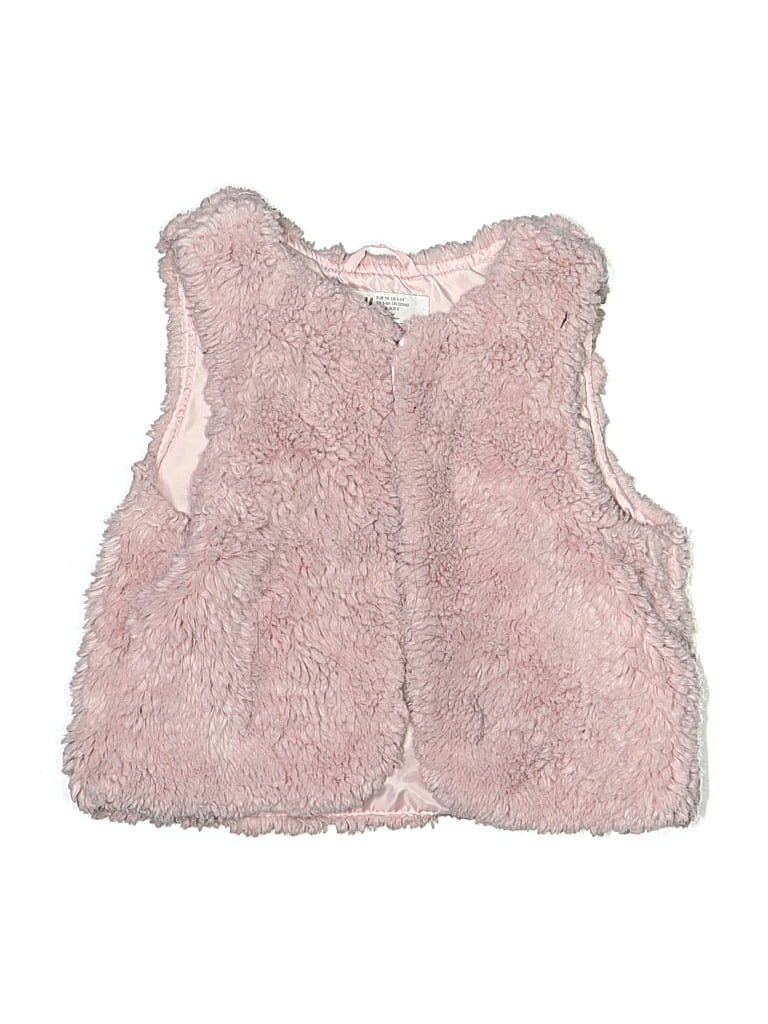 Pre-owned H&m Kids' Faux Fur Vest In Pink