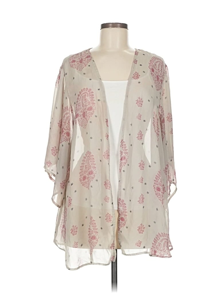 Pre-owned Unbranded Kimono In Gray