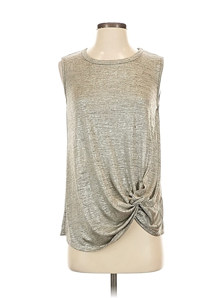 Pre-owned Kim & Cami Sleeveless T-shirt In Silver