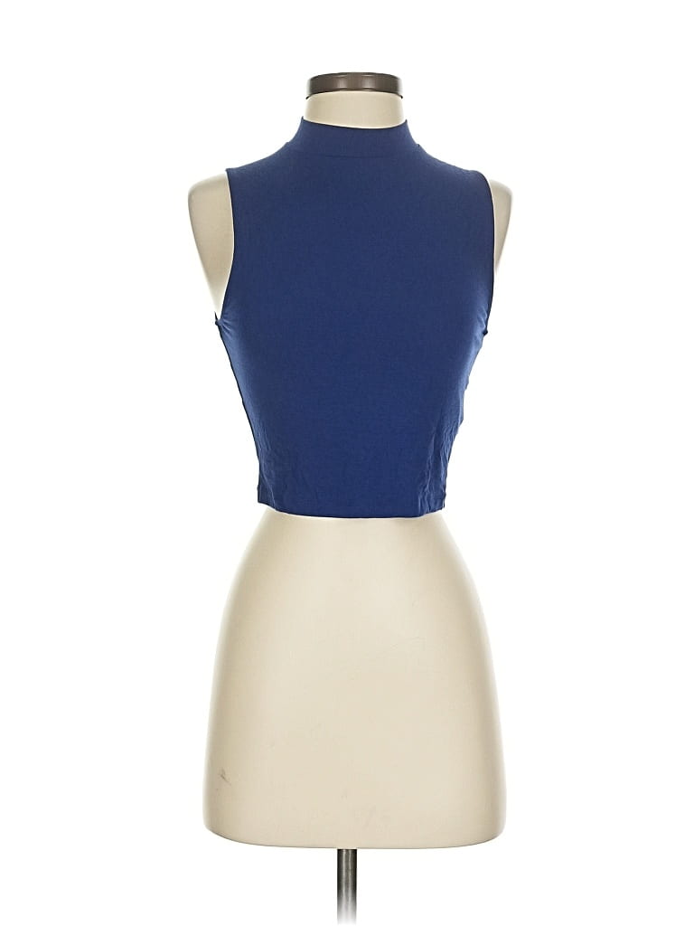 TAVI Pre-owned Tank Top Blue Halter Neckline Tops