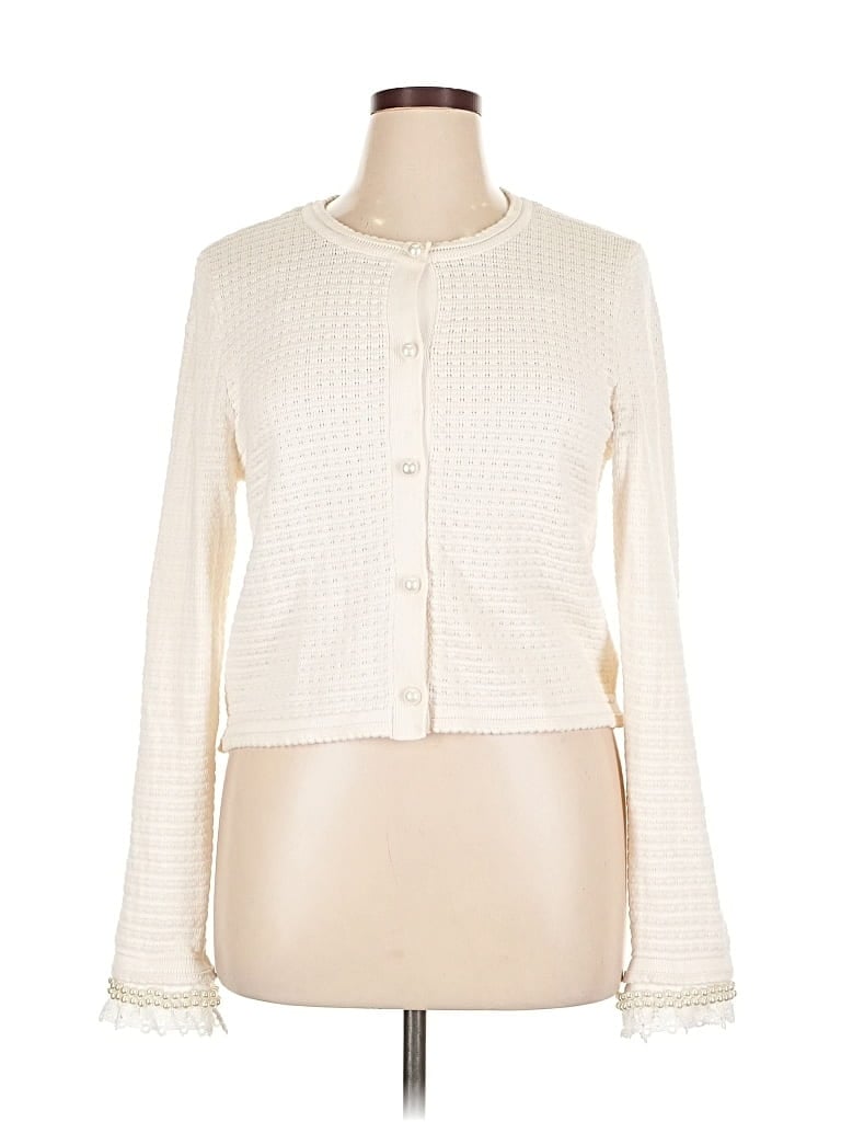 Pre-owned Elie Tahari Cardigan Sweater In White