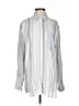 Elizabeth and James Stripes Silver Long Sleeve Button-Down Shirt Size S - photo 1