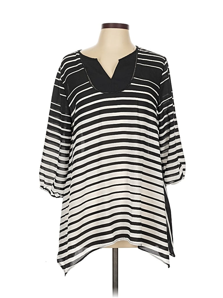 Pre-owned C Established 1946 3/4 Sleeve Blouse In Black