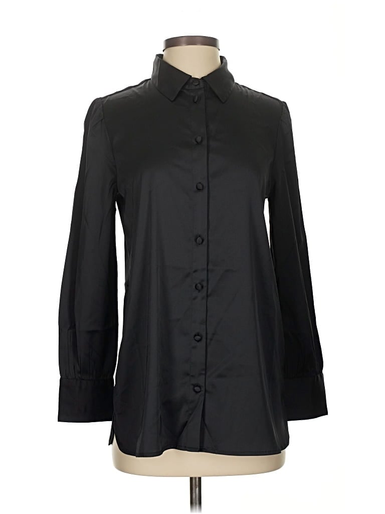 Pre-owned The Drop Long Sleeve Blouse In Black