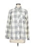 Vineyard Vines 100% Polyester Checkered-gingham Gray Long Sleeve Blouse Size 6 - photo 1