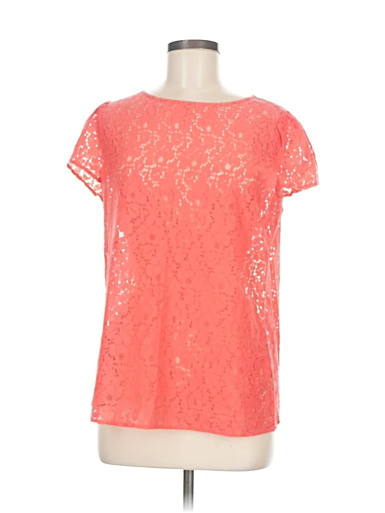 Pre-owned Ann Taylor Loft Short Sleeve Top Orange Boatneck Tops