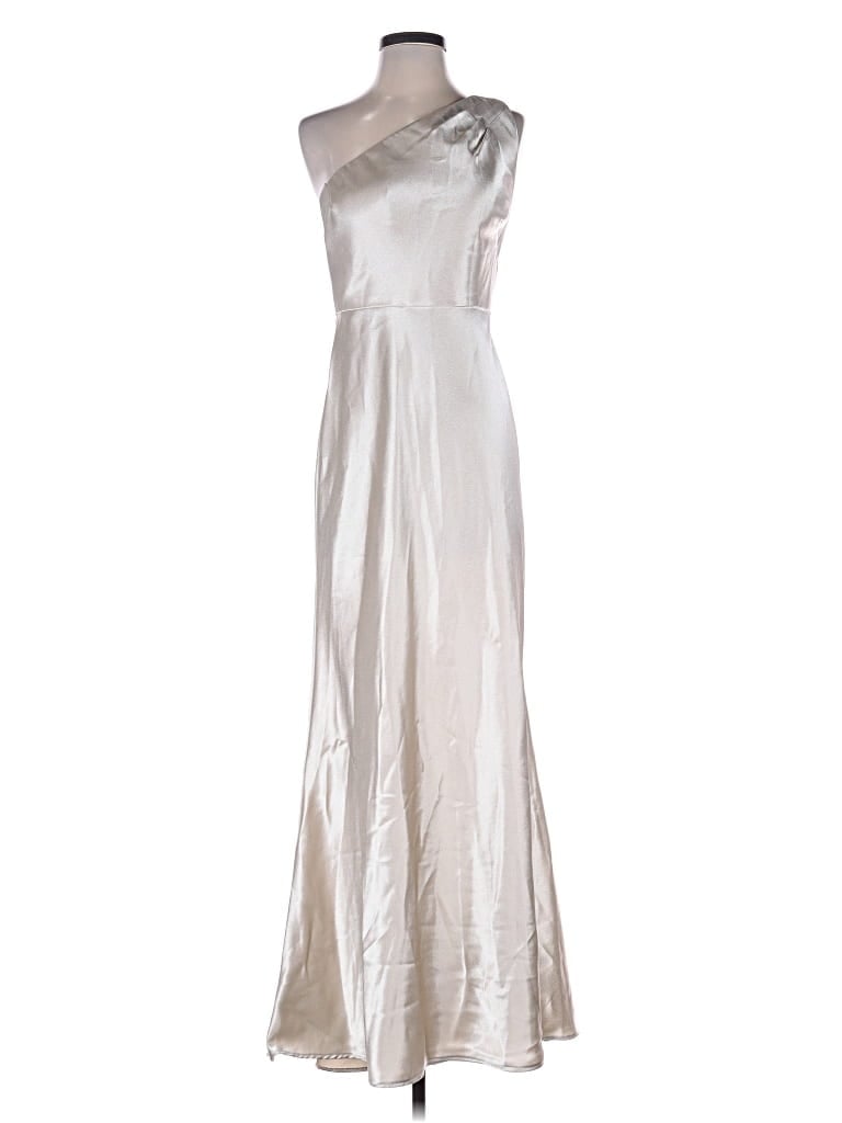 Pre-owned Jenny Yoo Collection Cocktail Dress In Silver
