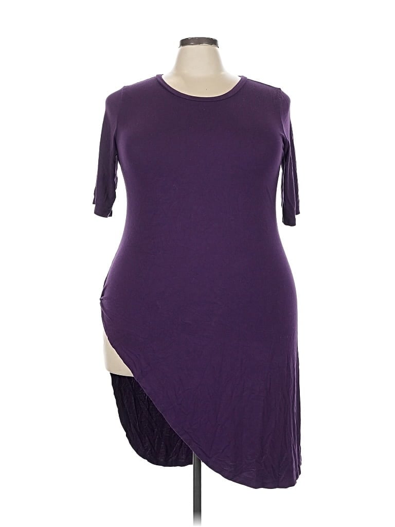 Pre-owned Torrid 3/4 Sleeve Top Purple One Shoulder Neckline Tops