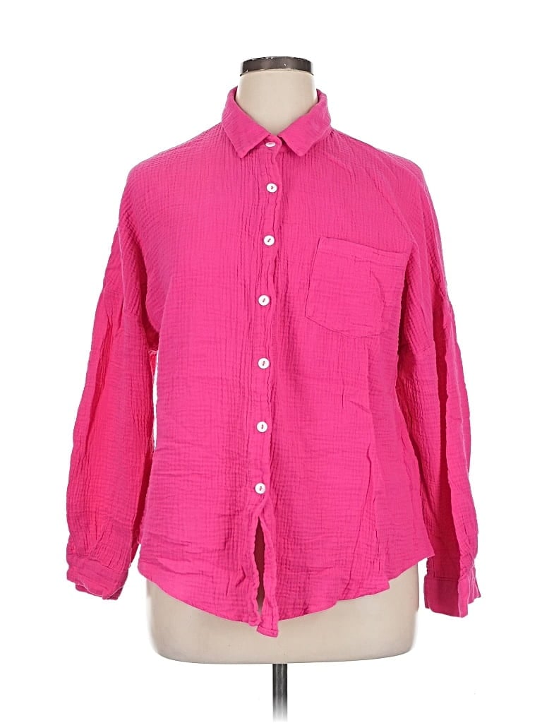 Pre-owned Automet Long Sleeve Button Down Shirt In Pink