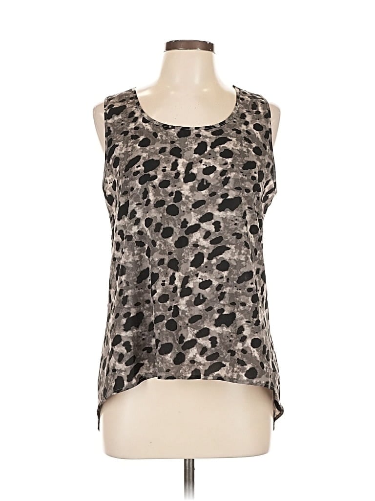 Pre-owned Mine Sleeveless Top Gray Scoop Neck Tops