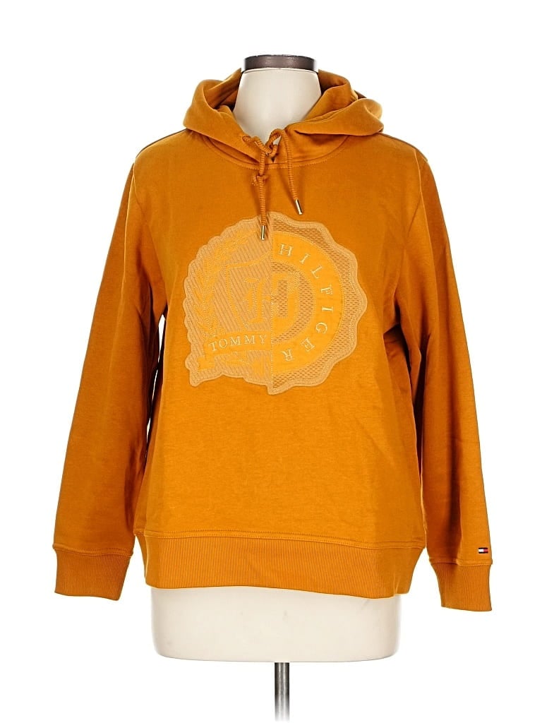 Pre-owned Tommy Hilfiger Pullover Hoodie In Orange