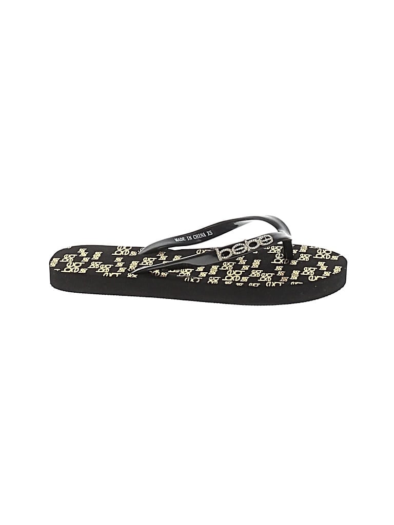 Pre-owned Bebe Kids' Flip Flops In Black