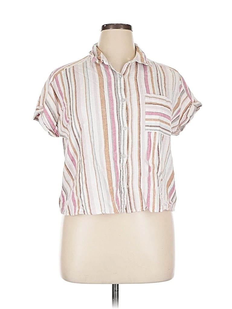 Pre-owned Maurices Short Sleeve Blouse In Pink