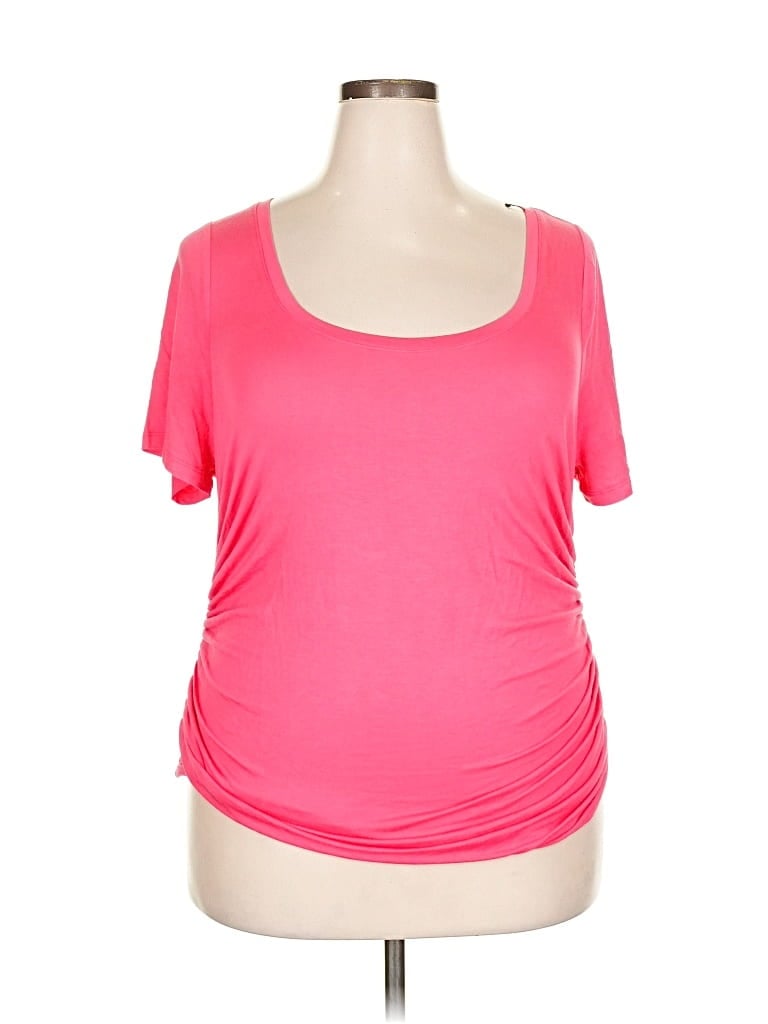 Pre-owned Lane Bryant Short Sleeve T-shirt In Pink