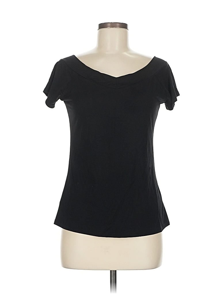 Sarin Mathews Short Sleeve Top Black Sweetheart Neckline Tops In Black