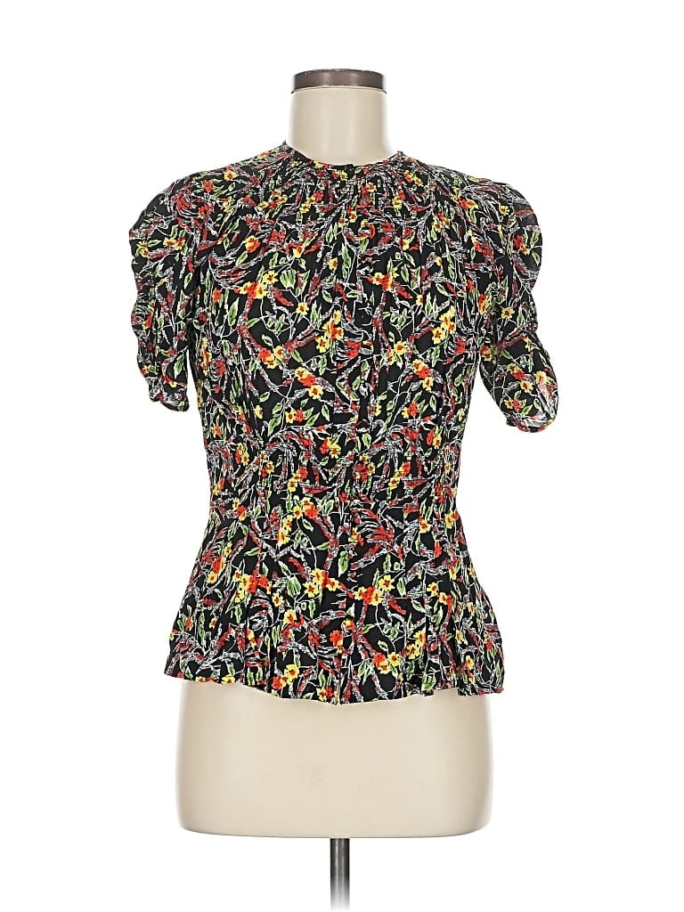 Pre-owned Polo By Ralph Lauren Short Sleeve Blouse In Black