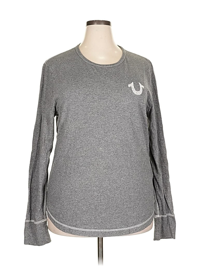 Pre-owned True Religion Long Sleeve T-shirt In Gray
