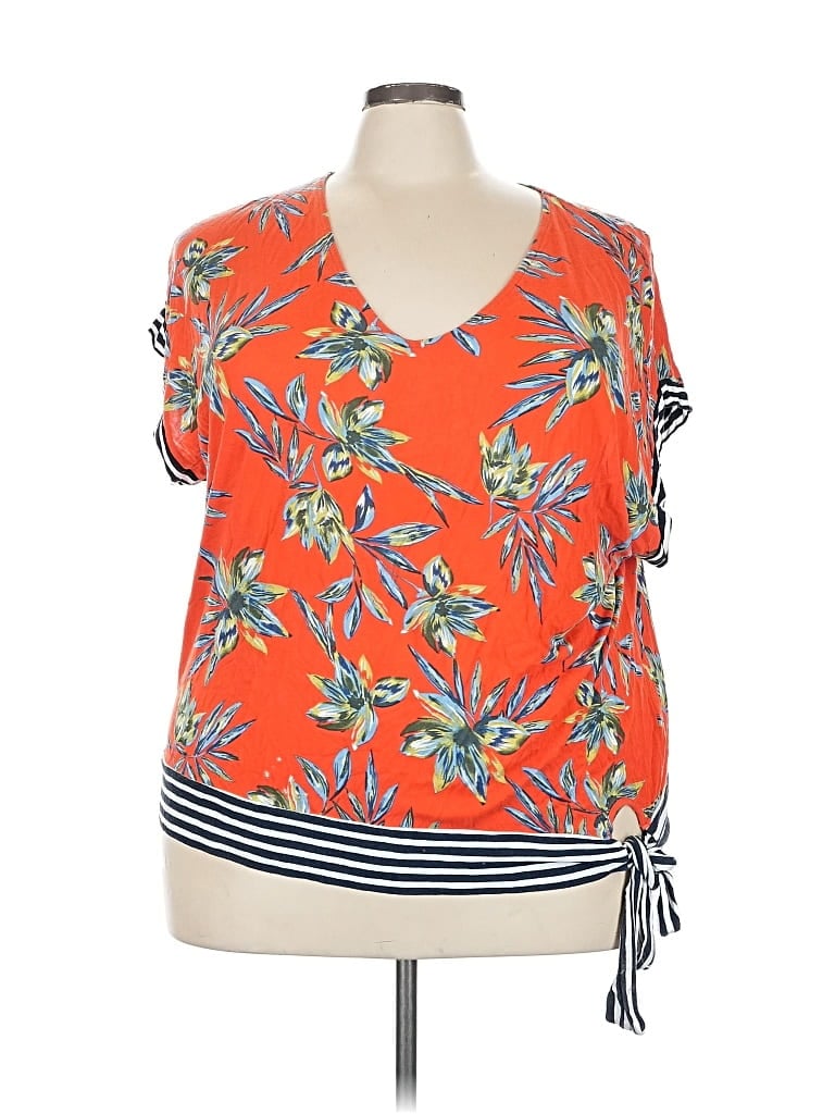 Pre-owned Lascana For Venus Short Sleeve Blouse In Orange