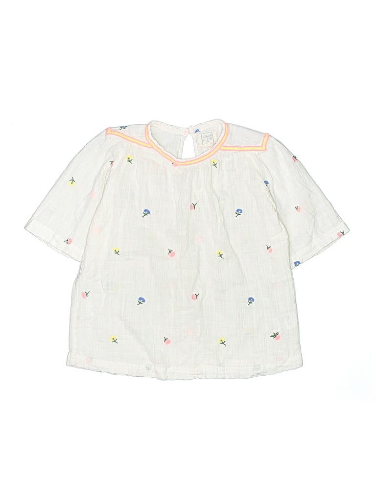 Pre-owned Assorted Brands Kids' Short Sleeve Blouse In White
