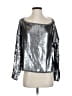 prins Metallic Silver 3/4 Sleeve Blouse Size S - photo 1